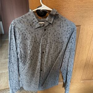 Goodfellow & Co Men's Black and Gray Patterned Shirt